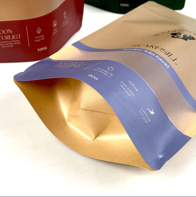 Embalaje de alimentos reutilizables Bolsa de pie Nut Snack Almacenamiento Bolsa sellada Embalaje de plástico Bolsa de papel de aluminio