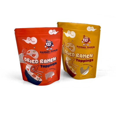 Bolsa de plástico sellada con cremallera reutilizable Biscoito Snack Comida Stand-Up Bolsa a prueba de humedad Bolsa de embalaje sellada