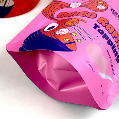 Bolsa de plástico sellada con cremallera reutilizable Biscoito Snack Comida Stand-Up Bolsa a prueba de humedad Bolsa de embalaje sellada