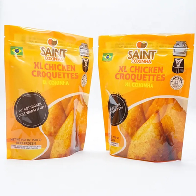 Bolsas de embalaje de alimentos congelados en pie reciclables asados fritos con cremallera