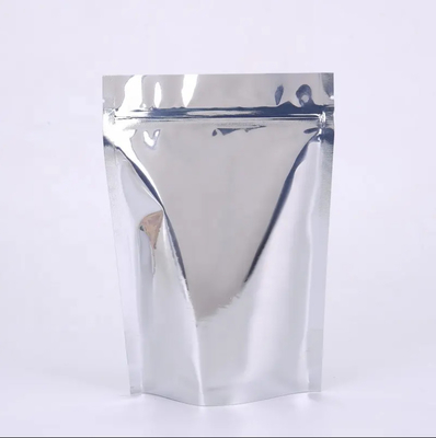 Bolsas de entrega de alimentos de aluminio laminado reutilizable y brillante Bolsas con cierre de cerradura Yin Yang Bolso de pie con frente transparente