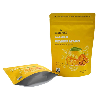 Bolsa de embalaje de alimentos de mango seco de papel de aluminio personalizado de Mylar vuelva a cerrar Bolsa para frutas