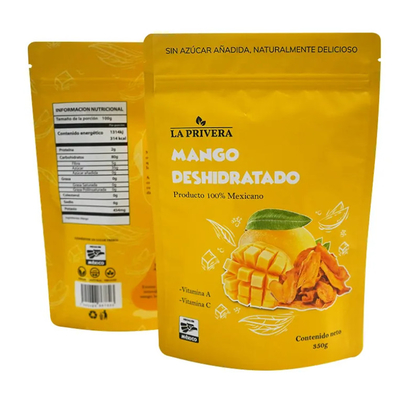 Bolsa de embalaje de alimentos de mango seco de papel de aluminio personalizado de Mylar vuelva a cerrar Bolsa para frutas