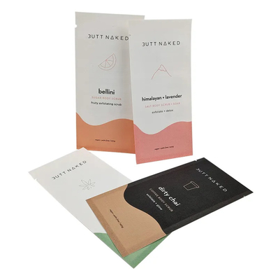 Bolsas pequeñas selladas de tres lados Biodegradable Bolsas de impresión personalizadas para café, té dulces bocadillos Embalaje comestible Bolsas de muestra