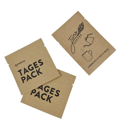 Bolsas pequeñas selladas de tres lados Biodegradable Bolsas de impresión personalizadas para café, té dulces bocadillos Embalaje comestible Bolsas de muestra