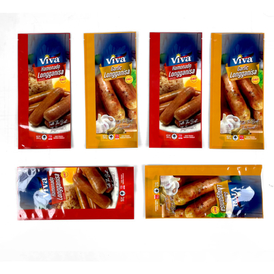 Bolsas de sello personalizadas Alimentos cocinados Bolsas de alimentos congelados Embalaje de plástico Bolsas de sello triple