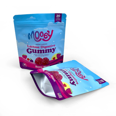 Impresión personalizada a prueba de humedad Bolsa de pie de Mylar Bolsa de cremallera sellada Para el regalo de té de dulces Embalaje de nueces