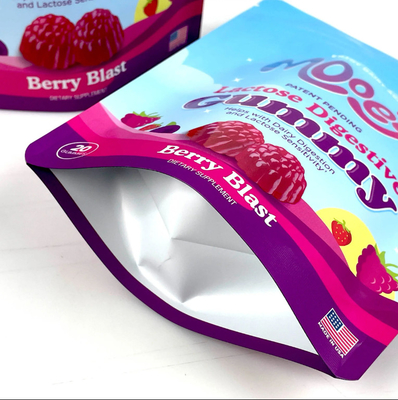Impresión personalizada a prueba de humedad Bolsa de pie de Mylar Bolsa de cremallera sellada Para el regalo de té de dulces Embalaje de nueces