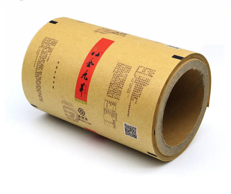 Embalaje de papel Kraft personalizado y rollo de película de plástico para galletas de té, papas fritas - biodegradable y de calidad alimentaria