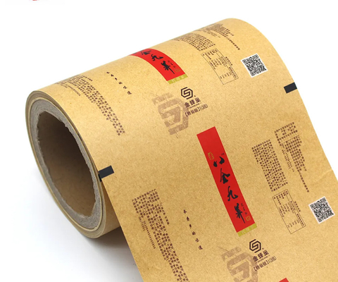 Embalaje de papel Kraft personalizado y rollo de película de plástico para galletas de té, papas fritas - biodegradable y de calidad alimentaria