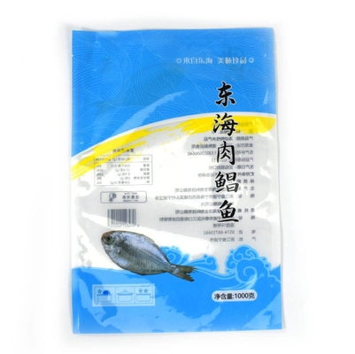 Impresión Personalizada, Sellado Térmico, Laminado, Bolsa Plana de Nailon a Prueba de Fugas, Embalaje de Alimentos Congelados de Carne y Pescado de Plástico, Bolsa de Vacío