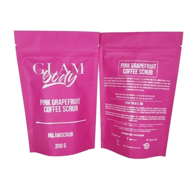 Bolsa con cierre hermético de aluminio laminado impreso personalizado para envasado de alimentos, especias, café, sales de baño, película de poliéster y plástico para jabón