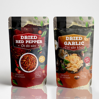 Bolsa de embalaje de especias Bolsa de embalaje de plástico Condimento Paprika Bolsa de embalaje de alimentos Cerradura sellada Bolsa con cremallera