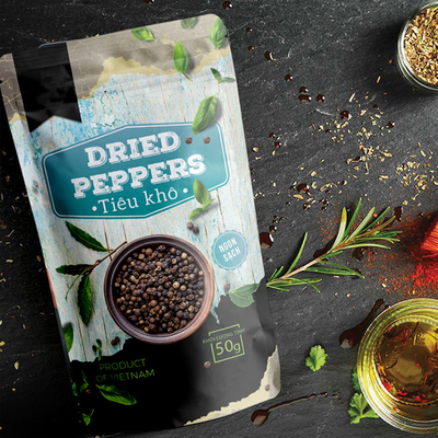 Bolsa de embalaje de especias Bolsa de embalaje de plástico Condimento Paprika Bolsa de embalaje de alimentos Cerradura sellada Bolsa con cremallera