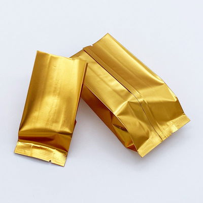 Logotipo personalizado Gusset lateral de fondo plano Bolsa de aluminio de papel de aluminio bolsas de té con sello térmico embalaje de alimentos de plástico CPP y PE