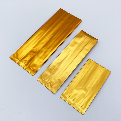 Logotipo personalizado Gusset lateral de fondo plano Bolsa de aluminio de papel de aluminio bolsas de té con sello térmico embalaje de alimentos de plástico CPP y PE