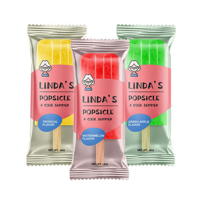 Embalaje de alimentos impreso a medida Película de rollo de plástico Embalaje de helados Película de rollo laminada de papel aluminio