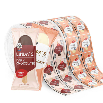 Embalaje de alimentos impreso a medida Película de rollo de plástico Embalaje de helados Película de rollo laminada de papel aluminio