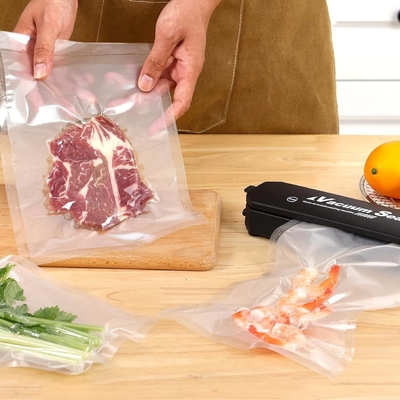 Bolsa de embalaje de plástico de grado comercial personalizado, sellador sellado por calor de 3 lados, bolsa texturizada, bolsa de embalaje de vacío en relieve, alimentos, carne, nueces