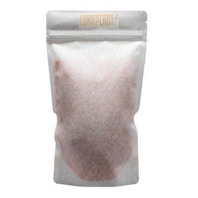 Bolso de piel de vaca blanca (bolso de pie) con ventana pequeña, cremallera impresa a medida, bolso de papel Kraft/bolso de embalaje de alimentos