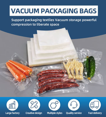 Bolsa de plástico transparente al vacío de nailon para retortas, embalaje de alimentos, bolsas para selladora al vacío, bolsas de almacenamiento para congelador con sellado térmico para carne