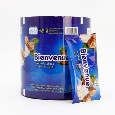 Película en rollo de plástico laminado con impresión personalizada de venta caliente, grado alimenticio, embalaje flexible para envolver jabón