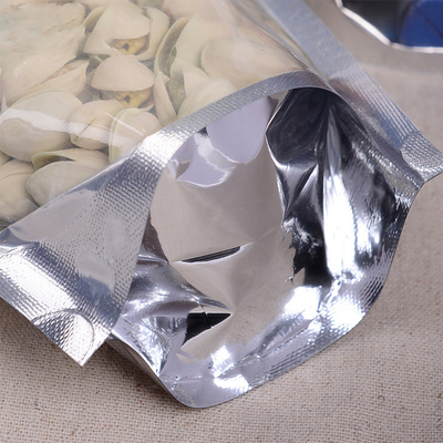 De aluminio del papel de la situación bolsas k para arriba que se puede volver a sellar con el frente transparente