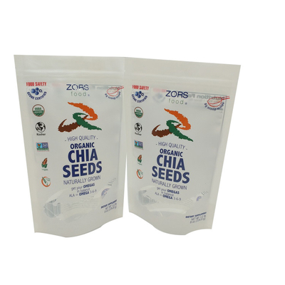 Cerradura Chia Seeds Packing Bag Stand de la cremallera encima de la impresión en color de encargo