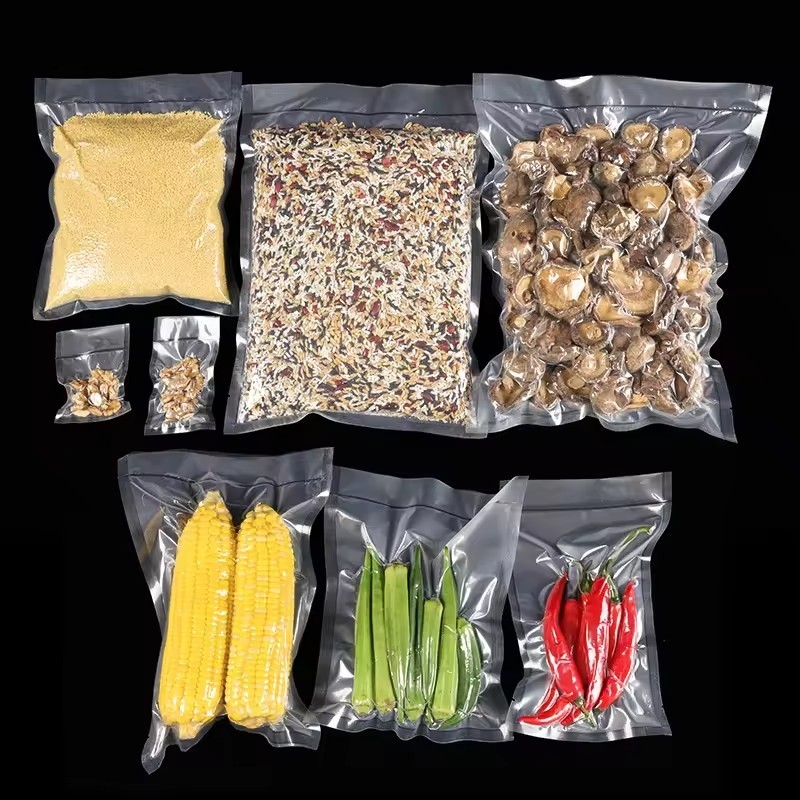 Embalaje de alimentos con vacío transparente Bolsa de embalaje de nylon en relieve de conservación de alimentos y frutas