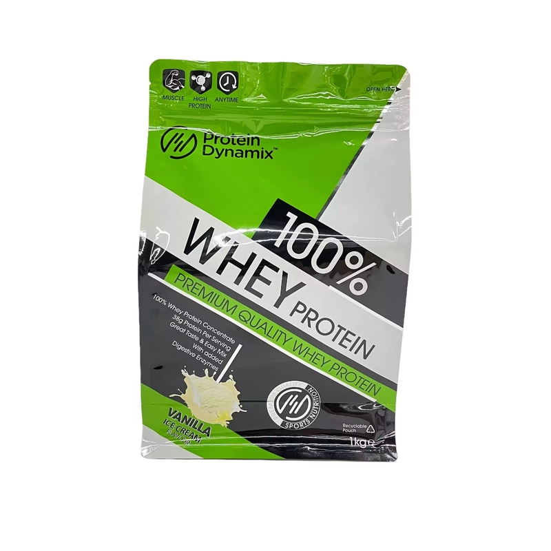 Proteína activa más bolsa de papel de aluminio impresa a medida bolsas de embalaje de proteína de suero de leche en polvo con cremallera