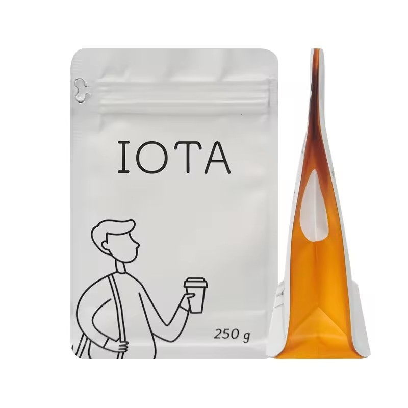 Reciclable Impreso a medida Fondo plano 250g 1Lb Bolsas de café de frijoles Válvula lateral Gusset Embalaje lateral