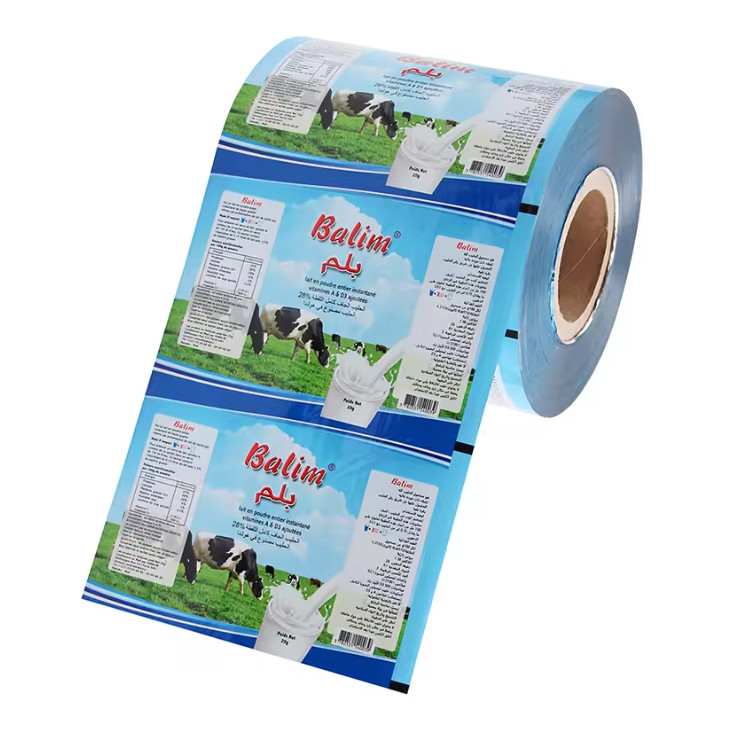 Película de plástico laminada de aluminio flexible para envases alimenticios para leche, especias, en polvo, envasado de té, película de sellado de azúcar