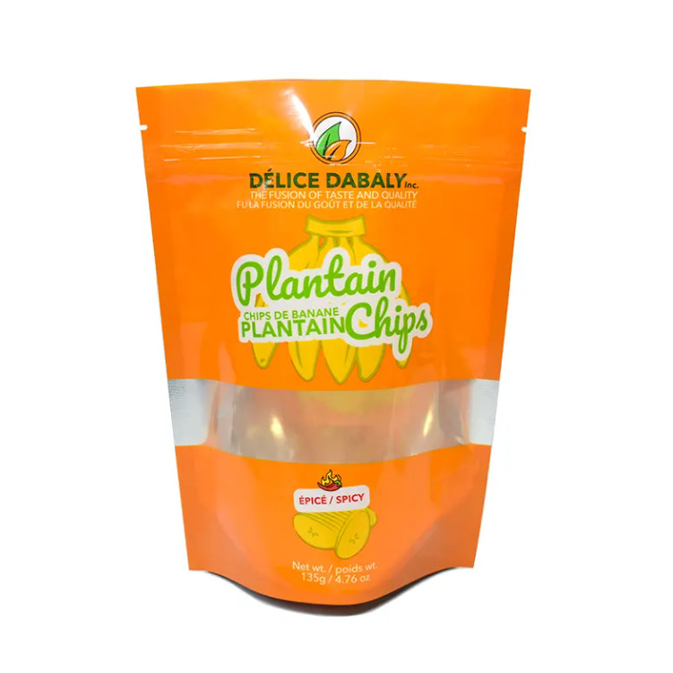 Embalaje de las papas fritas Logotipo personalizado Cerradura Bolsas de grado alimenticio Bolso Sachet Papas fritas de plátano plástico compuesto resealable