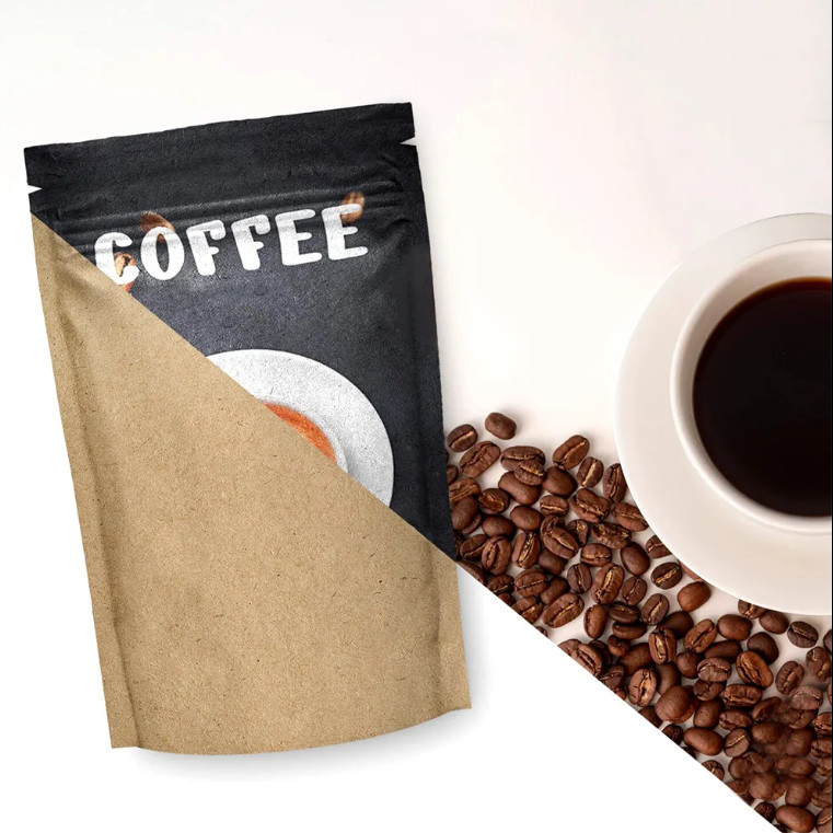 Humectancia Proof Olor Chips galletas Snack Bolsa de comida Bolsa de papel Kraft Stand Up Bolsa de cierre con cremallera para bolsas de embalaje de café