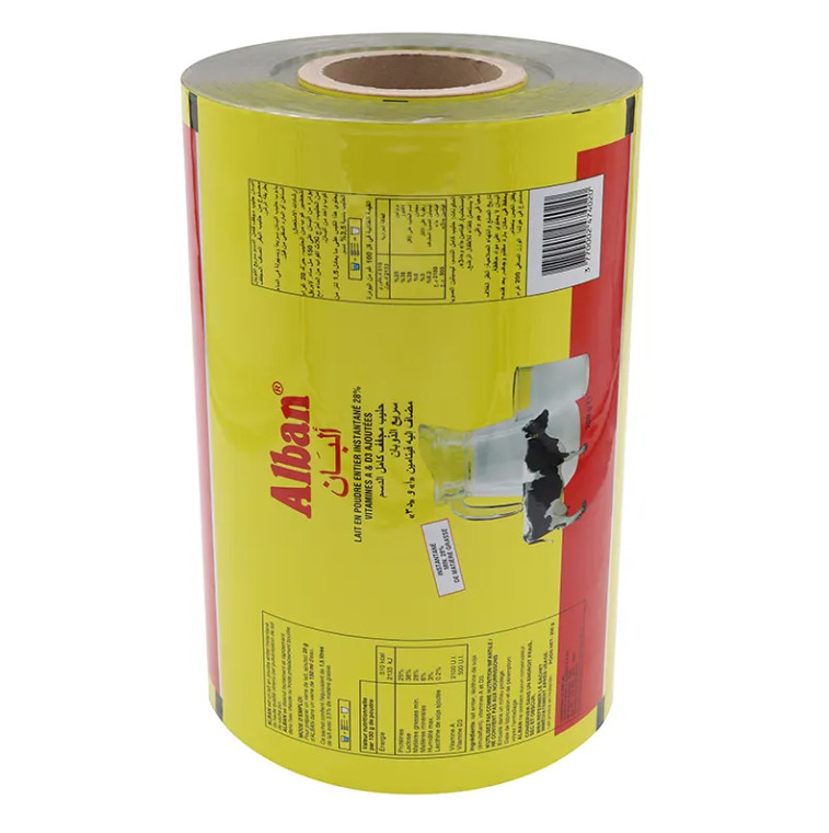 Rollo de película de plástico de aluminio laminado con especias de plástico para alimentos Rollo de película de plástico para embalaje Material para leche en polvo