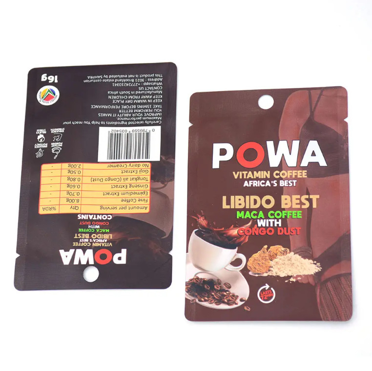 Bolsas de comida cerradas de tres lados con hoyos redondos de papel de aluminio, bolsas de plástico impermeables