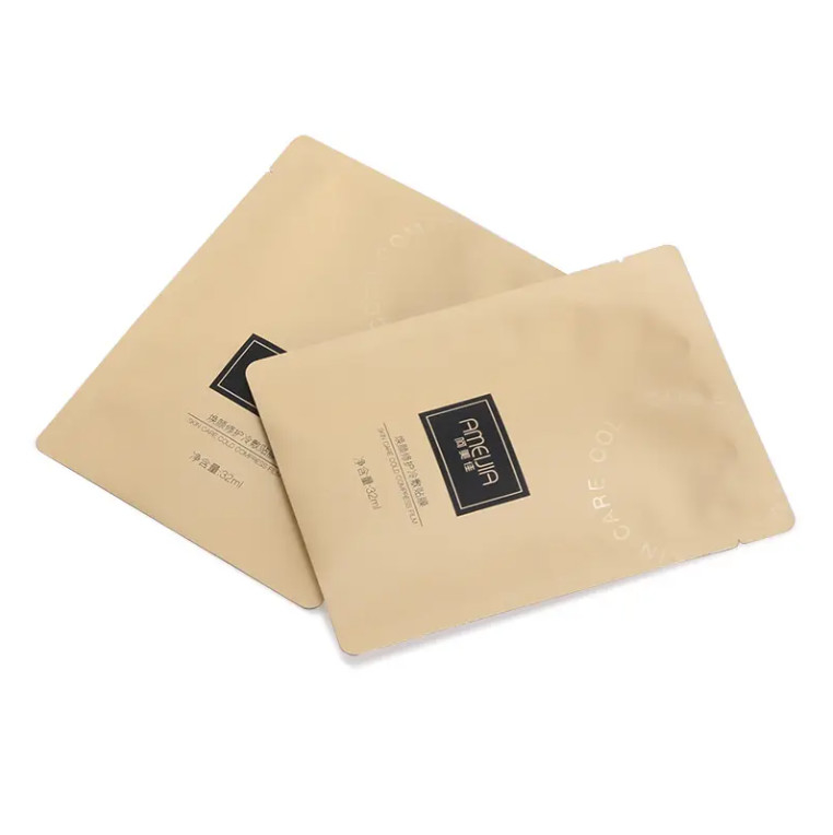 Bolsas pequeñas de muestra de plástico de papel de aluminio 3 lados sellados bolso de bolsa plana para loción de cuidado de la piel