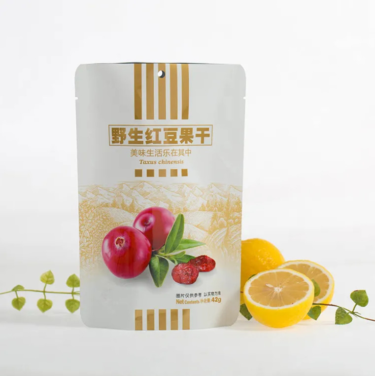 Impresión personalizada de papel de aluminio de aluminio de bolsas de plástico de embalaje de alimentos de frutas Doypack Bolsas de cremallera Stand Up Bolsas de comida