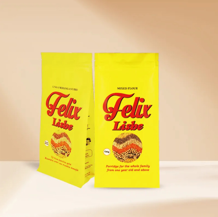 Polvo de cremallera personalizado Bolsa de fondo plano Bolsas de almacenamiento de nueces de alimentos Bolsas de cremallera transparentes Bloqueo de cremallera auto sellado Bolsa de embalaje lateral Bolsa de enchufe