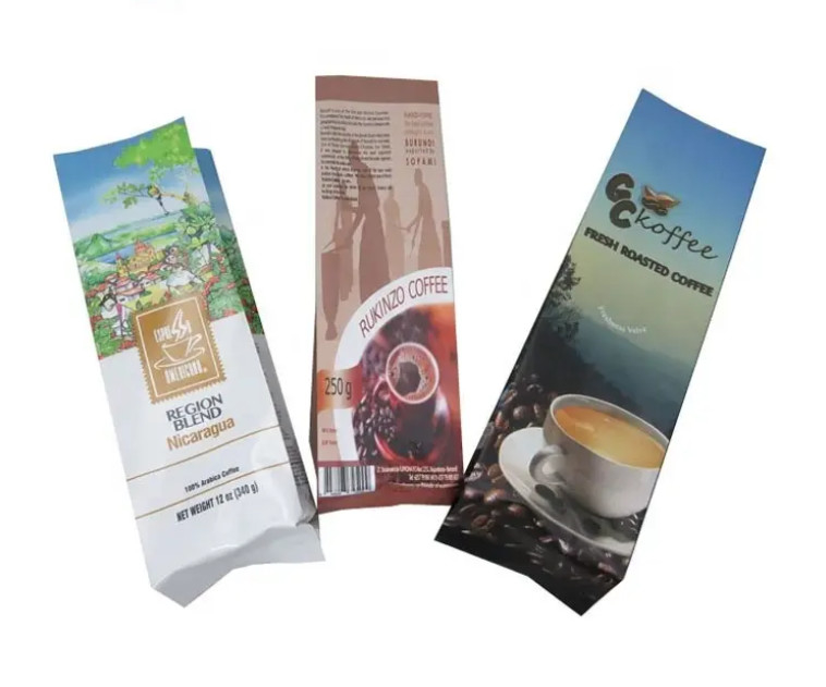 Impresión personalizada de papel de aluminio Reutilizable Cerradura unidireccional de la válvula de lado sostenible Gusset de café té alimentos bolsas de plástico de embalaje