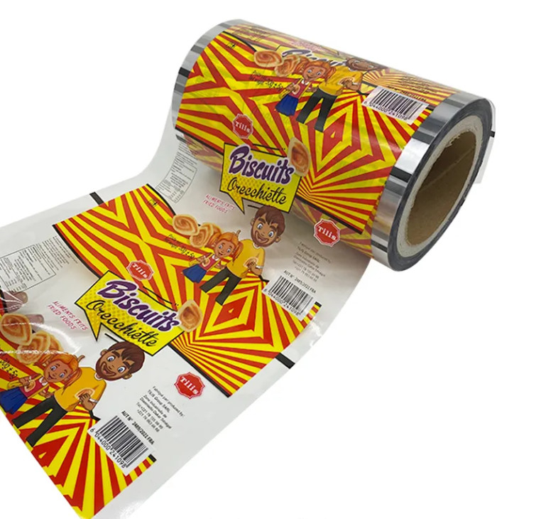 Impresión personalizada Bolsas de jalea Bocadillos Embalaje automático Papas fritas Envases Rollos de embalaje laminados de PE envases de alimentos Película de rollo
