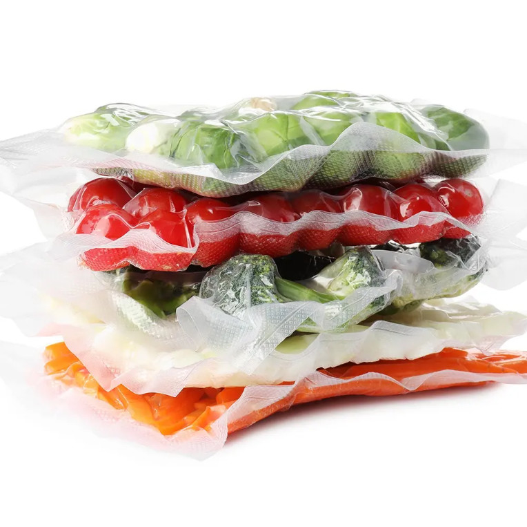 Bolsa de embalaje de alimentos congelados de 30x30cm de almacenamiento personalizado Bolsas de sello al vacío de plástico transparente de nylon para alimentos Carne, pescado y nueces