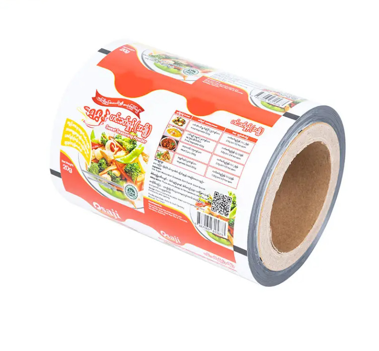 Impresión a medida Película de embalaje automática de papel de aluminio Impresión de pollo en polvo Condimento de bocadillos Fritas de comida Película de rollo de embalaje