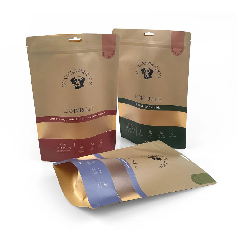 Embalaje de alimentos reutilizables Bolsa de pie Nut Snack Almacenamiento Bolsa sellada Embalaje de plástico Bolsa de papel de aluminio