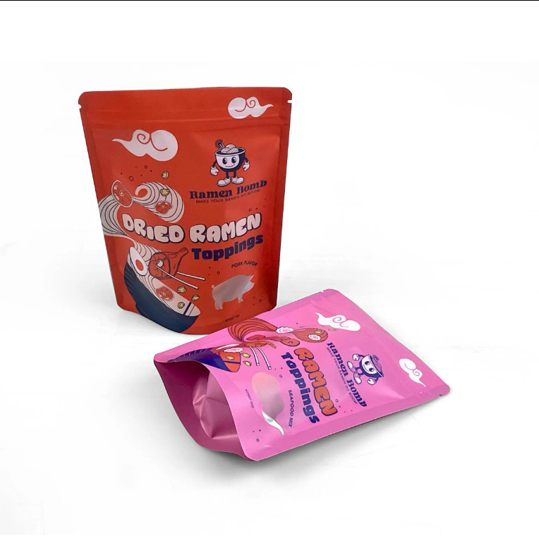 Bolsa de plástico sellada con cremallera reutilizable Biscoito Snack Comida Stand-Up Bolsa a prueba de humedad Bolsa de embalaje sellada