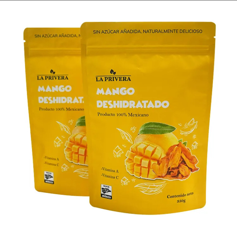 Bolsa de embalaje de alimentos de mango seco de papel de aluminio personalizado de Mylar vuelva a cerrar Bolsa para frutas