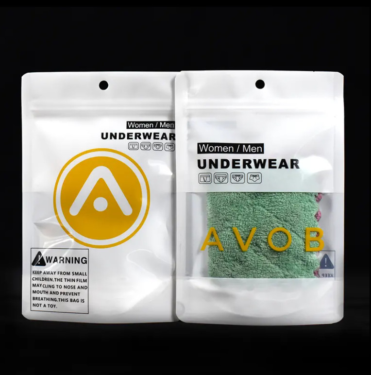 Bolsas de ropa interior con cierre por cerradura de cremallera Bolsas Mylar con ventana transparente