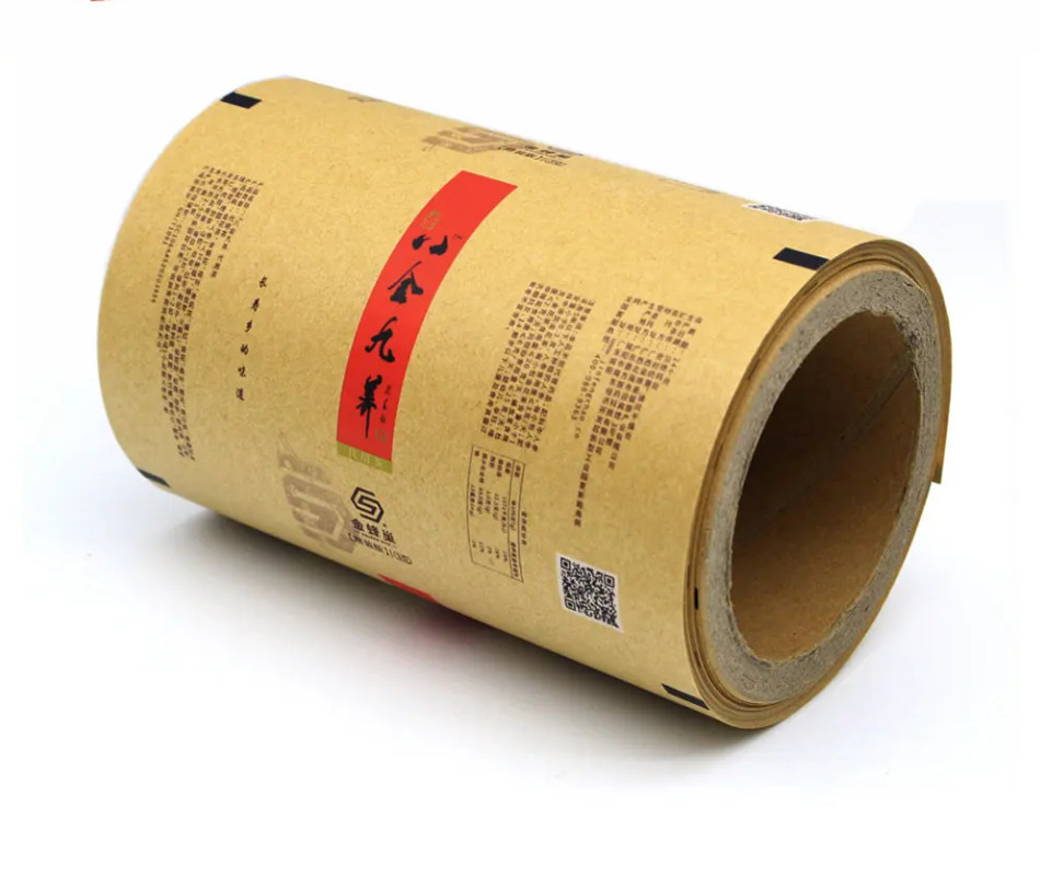 Embalaje de papel Kraft personalizado y rollo de película de plástico para galletas de té, papas fritas - biodegradable y de calidad alimentaria