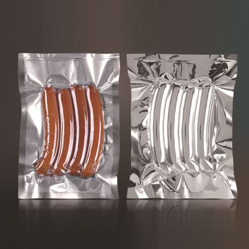 Plástico de grado alimenticio personalizado, aluminio puro, bolsa de vacío transparente sellada por 3 lados, bolsa para cocción al vapor, embalaje para almacenamiento de alimentos