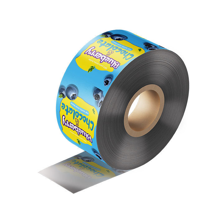 Película en rollo para sobres de plástico laminado biodegradable, termosellable, con impresión personalizada, para polvo y zumos.